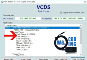 VCDS : La priorité d’un code défaut